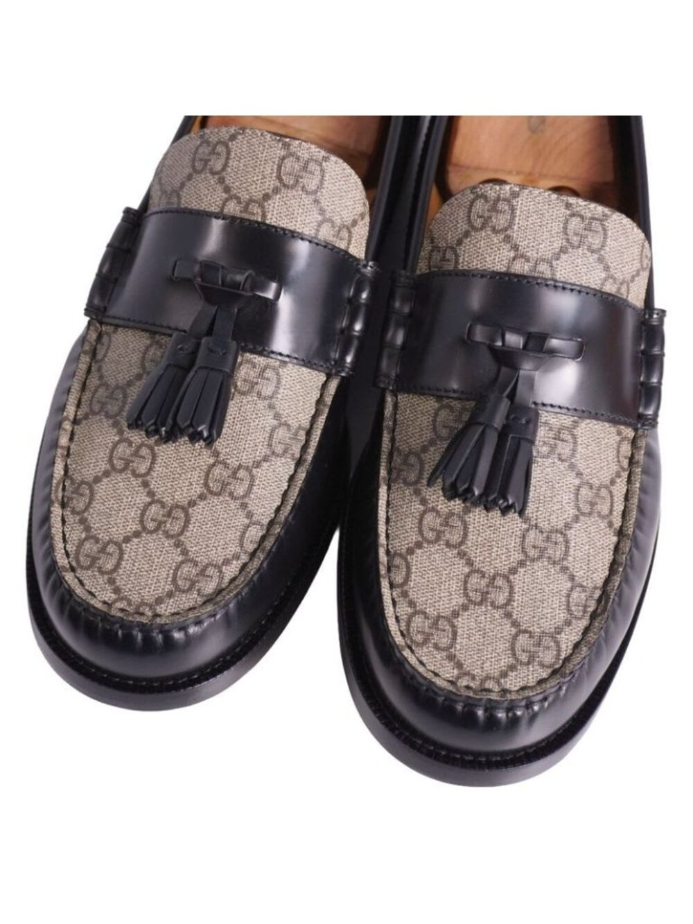 Gucci Loafers Moccasins Tassel GG Supreme Leather - Picture 3 of 9